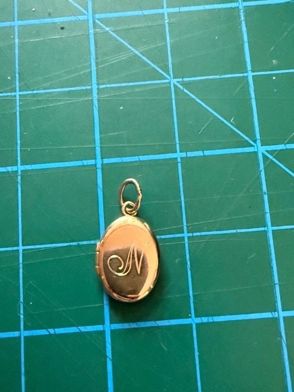 Catbird Gold Dollhouse Locket (no chain) with “N” engraved